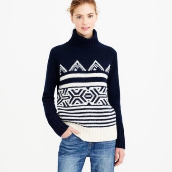 J. Crew Alpine Turtleneck Sweater Navy - Picture 2 of 9